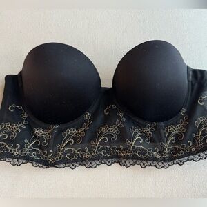 Aerie Black Strapless Bra 34C